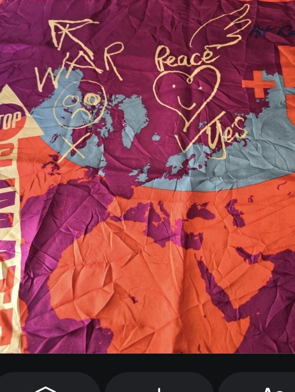 Vivienne Westwood Vintage Climate Revolution World Map Silk Scarf In EUC